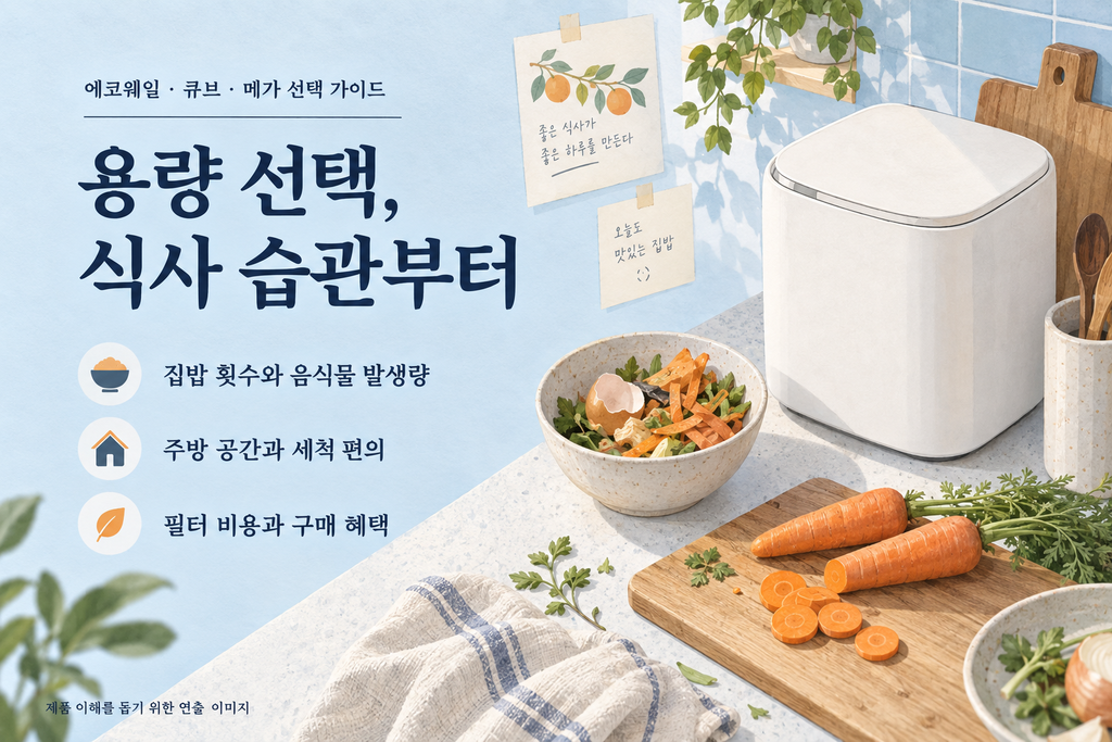 쿠쿠 음식물처리기 추천, 에코웨일 2L·큐브·메가 3L 가격과 차이 비교