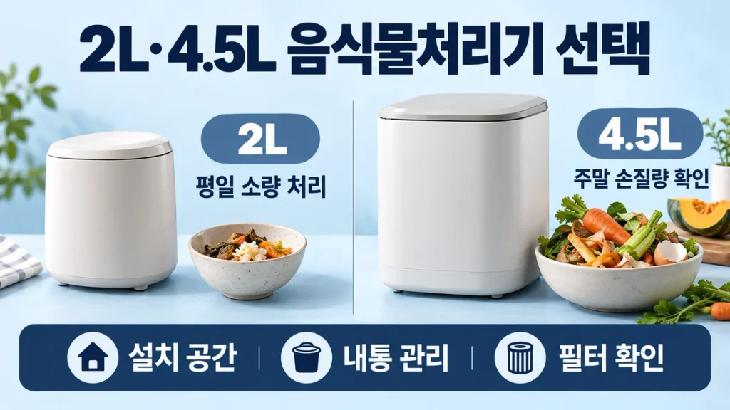 같은 399,000원 음식물처리기 비교, 스마트카라 스톤 2L·에어메이드 더 브릭스 4.5L 선택법