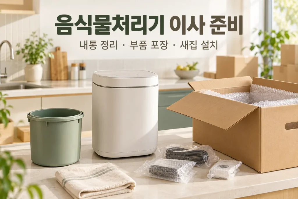 음식물처리기 이사 준비, 내통 정리·부품 포장과 이동 후 설치 확인법