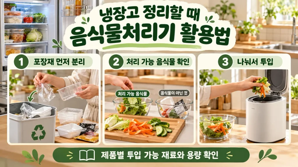 냉장고 정리할 때 음식물처리기 활용법, 포장재 분리와 나눠 처리하는 순서